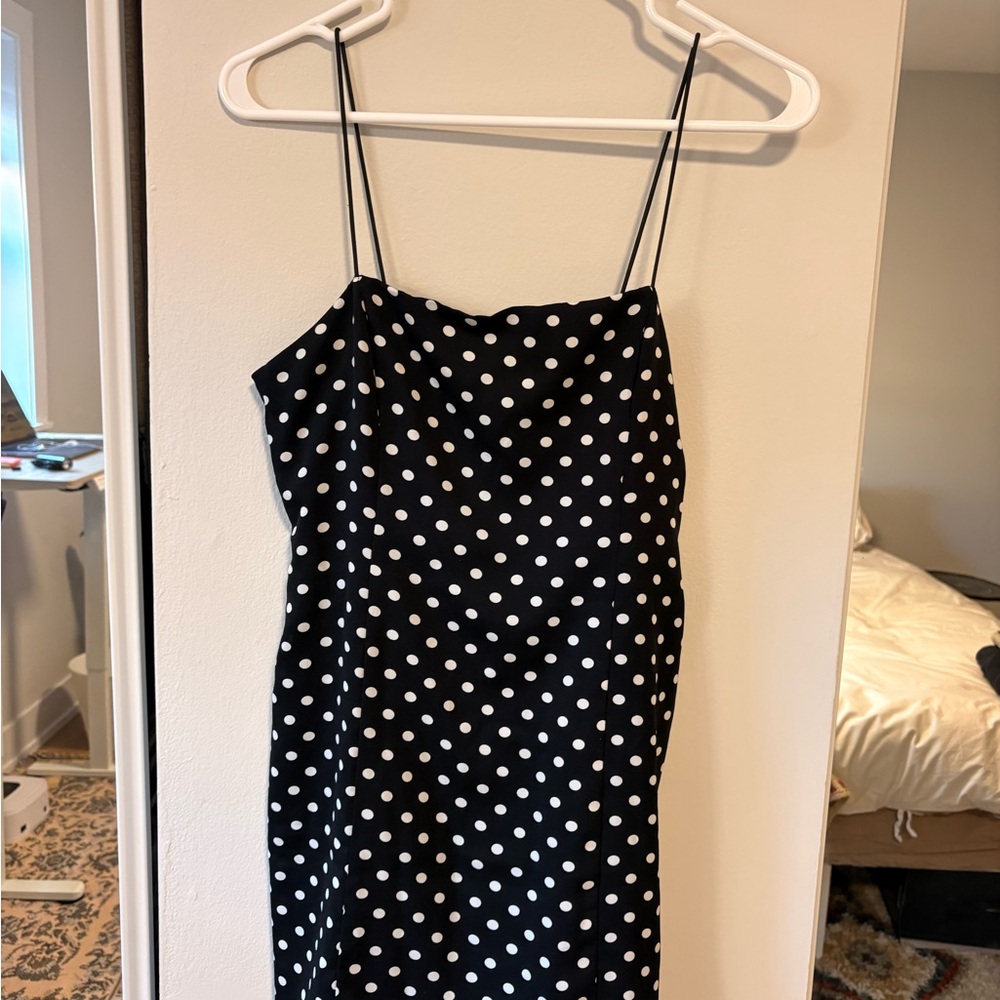 Urban Outfitters Black and White Polka Dot Mini Slip Dress